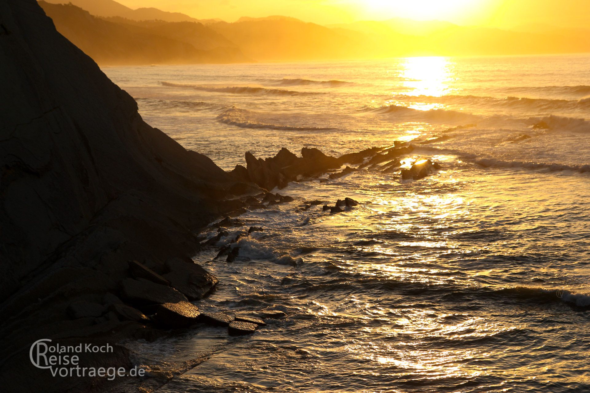 Spain - Basque Country - Sunset at Flysch of Zumaia